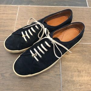 Navy Suede Ferragamo Sneakers